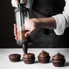 de Buyer Le Tube Pro habfecskendő készlet – 0,75 l tartály, 12 díszítőfej, profi cukrászeszköz