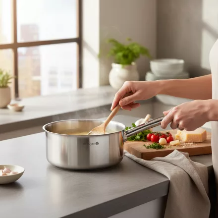 Gyorsforraló-Nyeles lábas 3 liter, 20 cm, Prim Appety, de Buyer, rozsdamentes