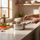 Gyorsforraló-Nyeles lábas 3 liter, 20 cm, Prim Appety, de Buyer, rozsdamentes