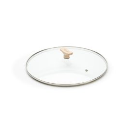   Mineral B Bois üvegfedő bükkfa fogóval 24 cm-es a de Buyer-től (Mineral B és Choc B serpenyőkhöz)