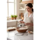 Lisztszita 4 kivehető hálóval, átm.:21 cm, rozsdamentes