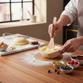   de Buyer B Bois Bükkfa Spatula és Fakanál, 25 cm – Méhviaszos – Raktárról