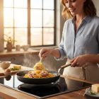 Choc B Bois Serpenyő 28 cm kerámia bevonattal bükkfa nyéllel, 4 mm kovácsolt alumínium test, de Buyer