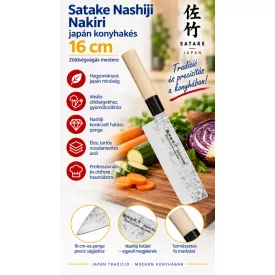 Satake Nashiji Nakiri japán zöldségkés – 16 cm