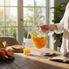 Cerve üveg kancsó vízhez és limonádéhoz