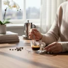 Nadia kávéscsésze szett, 6 db-os, 80 ml, üveg