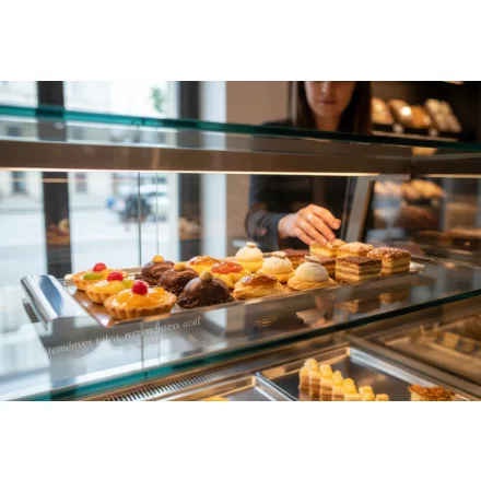 Süteményes tálca, keskeny, 45x15 cm, rozsdamentes, (0407)