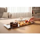 Süteményes tálca, keskeny, 45x15 cm, rozsdamentes, (0407)