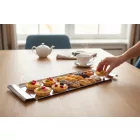 Süteményes tálca, keskeny, 45x15 cm, rozsdamentes, (0407)