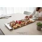 Süteményes tálca, keskeny, 45x15 cm, rozsdamentes, (0407)