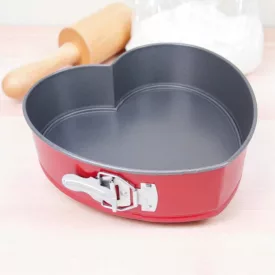 Szív alakú csatos tortaforma 21,7×25,8×7,3 cm – thermoplate bevonattal, tapadásmentes sütéshez