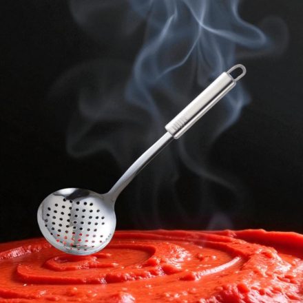 Club szűrőkanál 36,5 cm hosszú, rozsdamentes acélból, olasz minőségű kivitelben