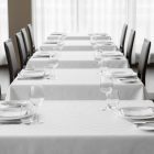 Fehér damaszt asztalterítő, 140*140 cm