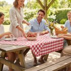 Asztalterítő, 140*100 cm, piros kockás Asztalterítő