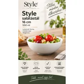 Style salátástál, 16 cm, 550 ml, high alumina porcelán