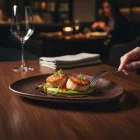 Tierra lapostányér, 27x18 cm, kemény porcelán