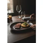 Tierra lapostányér, 27x18 cm, kemény porcelán