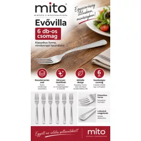 Mito evővilla, rozsdamentes