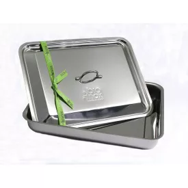 Bio Inox tepsi+ fedő, 37x29x5.5 cm, dobozban