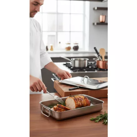 EATITALY tepsi+fedő 42x34 cm, mélység 5 cm, dobozban