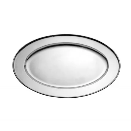 Ovális tálca 40 cm hosszúságban, 0,4 mm vastag rozsdamentes acélból