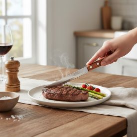 Fanyelű steak kés 11,5 cm penge