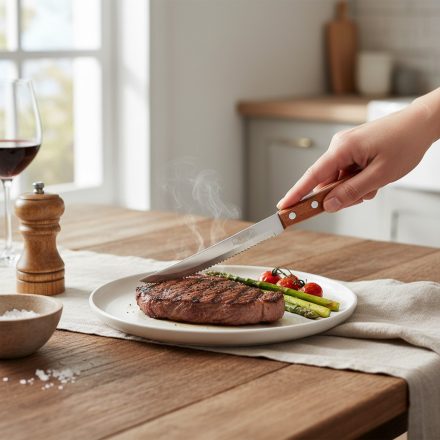 Fanyelű steak kés 11,5 cm penge