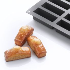 Plum cake fekete szilikon sütőforma – 12 üreg, 79 × 29 × 30 mm, ~70 ml/üreg, -60°C…+230°C