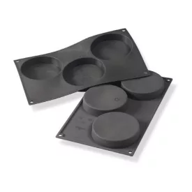   Szilikon sütőforma, Sponge Base, 3 adag, 103 mm átm., 13 mm mély, fekete