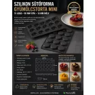 Martellato Flan mini gyümölcstorta szilikon sütőforma – 15 adag, Ø50×14 mm