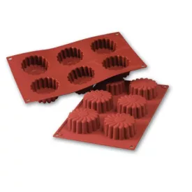   Szilikon sütőforma, Marguerite, 6 adag, 70 mm átm., 28 mm mély