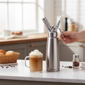 Habszifon, 1000 ml, rozsdamentes