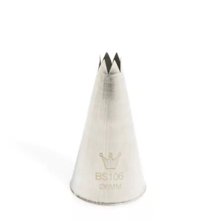 Csillagcső 6 mm, rozsdamentes (BS106),