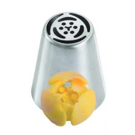 Cukorvirág dekorcső rozsdamentes acélból – torták, sütemények, cupcake-ek díszítéséhez, olasz minőség