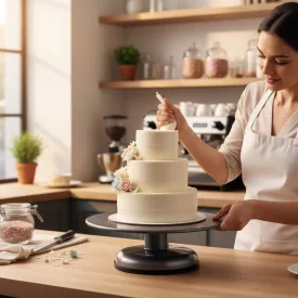 Tortaállvány, forgatható, 30 cm, alumínium