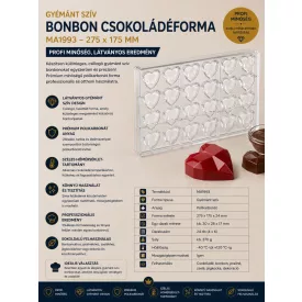 Gyémánt szív bonbon csokoládéforma (MA1993), 275x175 mm, polikarbonát