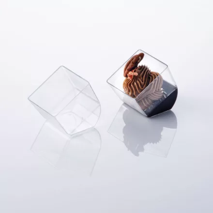 Cubó 58 ml pohárkrém-desszert tégely, modern kocka design – GasztroZoli