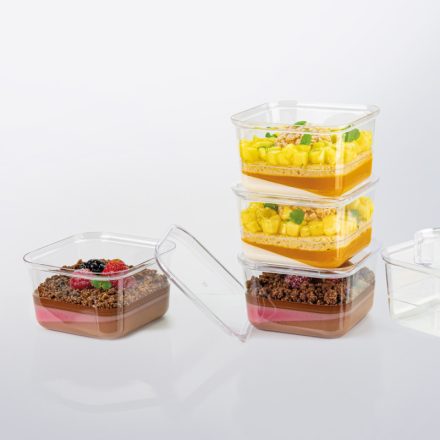 kubito szögletes 210 ml-es desszert tégely