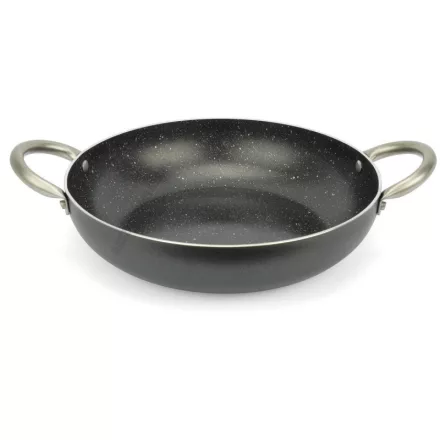 Bio Stone magasfalú serpenyő 2 füllel, 32 cm – tapadásmentes, indukciós serpenyő, rántotthús sütő