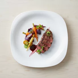 PARMA FEHÉR szögletes tál 31x31cm, opál üveg