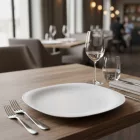 Parma fehér szögletes töltőtányér 31×31 cm – Bormioli Rocco opál üveg, elegáns, nagyméretű tányér kifinomult terítéshez