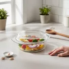 Hőálló jénai tál fedővel kerek 1,5 liter+0,6 liter