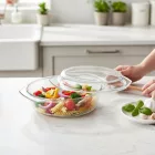 Hőálló jénai tál fedővel kerek 1,5 liter+0,6 liter