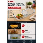 Hőálló jénai tál fedővel, szögletes, 3,2 liter+2,3 liter