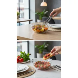 Empilable üveg salátástál, 20 cm, 1,8 liter, sorolható