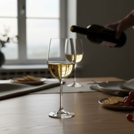 CHARLIE fehérboros kristály pohár 350 ml – elegáns, vékony falú kristályüveg pohár fehérborokhoz, letisztult, prémium formavilágban