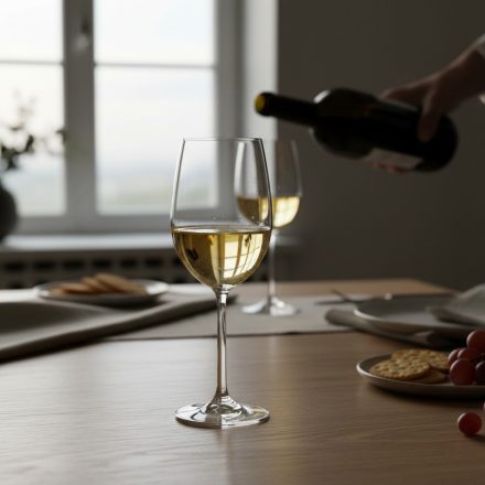 CHARLIE fehérboros kristály pohár 350 ml – elegáns, vékony falú kristályüveg pohár fehérborokhoz, letisztult, prémium formavilágban