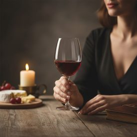 CHARLIE vörösboros kristály pohár 450 ml