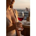 CHARLIE vörösboros kristály pohár 450 ml