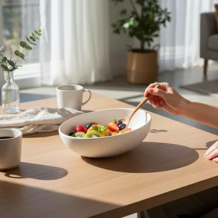 FANCY HOME Stones Tálka 15 cm, 0,38 literes, fehér, kerámia